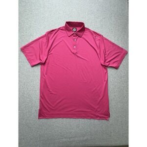 FootJoy Shirt Mens Large Hot Pink Striped‎ Pullover Golf Outdoor Preppy Casual